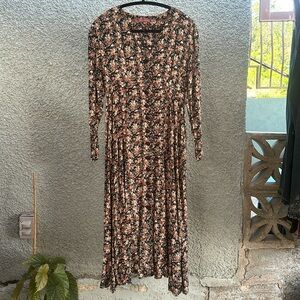 Vintage inspired long floral dress Cream Soda Co. Size M
